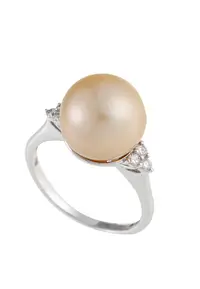 在飛比找ZALORA購物網優惠-LITZ 18K White Gold Pearl Ring