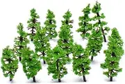 [Gatuida] N Scale Model Railway Trees Model Trees Shrubs Flowers Set 100pcs Green