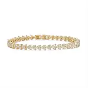 [PAVOI] 14K Gold Plated Cubic Zirconia Trinity Trio Tennis Bracelet for Women | Bracelet with Stones