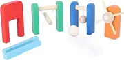 Toddmomy 1Set Educational Wooden Dominoes for Early Education Blocks to Enhance Imagination Coordination and Creativity Fun Family Board Game Activity for Ages