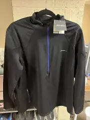 Womens Eddie Bauer Half Zip XXL Hyper Layer Fleece Black New Free Shipping