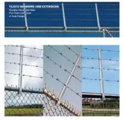 Barbwire Arm Extensions For Chain Link Fence, 25" Extend Arm For 1-3/8" Top Rail
