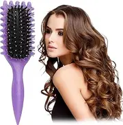 Curly Hair Brush for Defining and Detangling - Bounce Curl Boar Bristle Brush, 2025 (Purple)