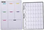 KICHOUSE 2 Sheet Schedule Schedule for Fridge Fridge Calendar Dry Erase Planner Refrigerator Weekly Calendar Refrigerator Whiteboard Soft White