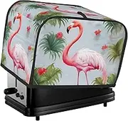 White Flamingo Toaster Cover 2 Slice Bread Machine Covers Waterproof Universal Size Kitchen Small Appliance Cover with Hang Loop, Dust and Fingerprint Protection