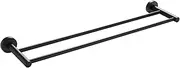Breikuth Double Towel Rail 600mm Black Towel Rack Holder Hanger Bathroom 304 Stainless Steel (Type 2: 600mm Double Rails)