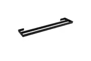 AGUZZO Montangna Stainless Steel Double Towel Rail (750mm) - Matte Black
