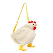 Plush Crossbody Purse Cute Cartoon Chicken Shoulder Bag Party Work Travel Satchel for Women Girls