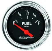 Auto Meter Traditional Chrome Series Fuel Level Gauge 2-1/16" GM 0-90 ohm AU2514