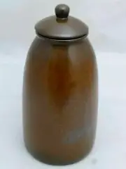 Crazy Mountain Exclusive Jim Shore Brown Glaze Tall Pottery Jar & Lid Canister