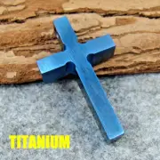 Pure Titanium Anti-allergic Cross Necklace Pendant, 43mm x 25mm x 8mm Cross