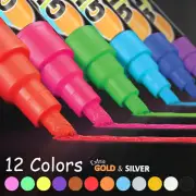 Fluorescent Liquid Chalk Marker Pen Menu Board Window Glass Non-Toxic Erasable