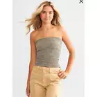 Free People Gray Textured Tube Top S