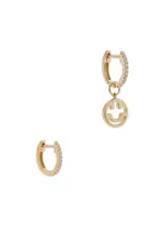 Roxanne First Smiley Face 9kt Gold Hoop Earrings - One Size One Size