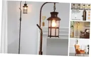 Vintage Dimmable Floor Lamp,Classical Lanterns Standing Lamp, Rustic Farmhouse