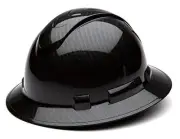 Pyramex Full Brim Hard Hat 4 Point Ratchet Suspension