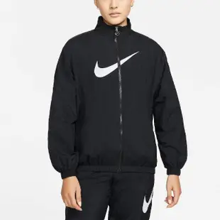 【NIKE 耐吉】夾克外套 NSW Essential Woven Jacket 女版 黑 尼龍 大勾(DM6182-010)