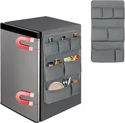 WOMACO Mini Fridge Organizer, Strong Magnetic Dorm Refrigerator Storage Caddy, Heavy Duty College Dorm Fridge Caddy – Great for Apartment, Office and Dorm Fridge Organization (M-Gray, 2 pack)