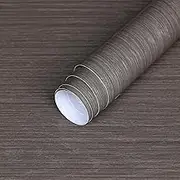 COVWALL 40cmx3m Grey Wood Grain Contact Paper Self Adhesive Wallpaper Peel And Stick Faux 3d Wooden Textured Waterproof Vinyl Wrap Gloss Sticky Rustic Countertop Vinyl for Furniture Laminate Shelf DIY