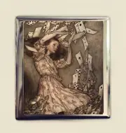 Alice in Wonderland Cigarette Case Business Card ID Holder Wallet Cards