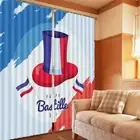 Wonderful Happy Hat Logo 3D Blockout Photo Print Curtain Fabric Curtains Window