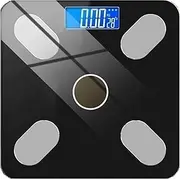 Digital Body Weight Bathroom Scale, Bathroom Scale Solar Electronic Scale Weight Scale Body Fat Scale Multifunctional Highly Accurate(Black)