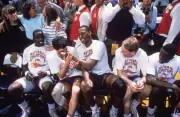 Final Four Kansas Danny Manning Victorious Basketball 1988 Old Photo