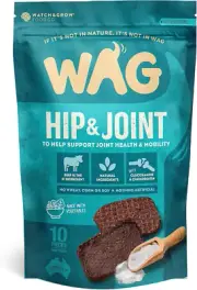 Wag Hip & Joint Beef Jerky Dog Treat, 10 Pieces, Support Join Health & Mobili...