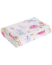 Laura Ashley Kids Plush Ultra Soft Plush Fleece-Reversible Throw Blanket