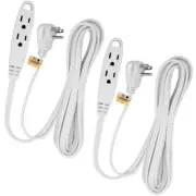 2 Pcs12-Feet 3 Outlet Extension Cord Triple Wire Grounded Multi Outlet UL List