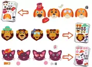 Create your own characters 5 Sheets Children DIY Puzzle Sticker Games Assorted