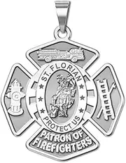 [PicturesOnGold.com] Saint Florian Protector of Firefighters Religious Medal - 3/4 x 3/4 Inch (Available in Solid 10K &14K Yellow or White Gold, or Sterling Silver)