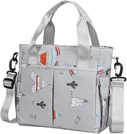 UPKOCH Expectant Bag Organizer Capacity Nursery Caddy with Wearing Design for Multi Functional Diaper Travel Storage Cartoon Grey
