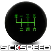 BLACK SHIFT KNOB GREEN JAPANESE NUMBERS SPEED SHORT THROW SHIFTER 10X1.5 K14