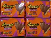 Lot x4 6-packs (24 Total) Reese's Valentine Peaunut Butter Hearts Cups EXP 07/24