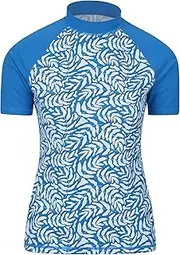[Mountain Warehouse] Womens Short Sleeve UV Rash Vest with Zip Neck - UPF50+ Ladies Rash Guard, Quick Dry, Flat Seams Summer Top - for Swimming, Outdoors or Under a Wetsuit