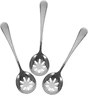 CHILDWEET 3 Pack Dinner Spoons Stainless Steel Slotted Serving Spoons Long Handle for Public Dining Pasta Strainer for Parties