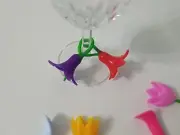 6 Pcs Flower Wine Marker Barware Glass Charm Drink Tracker Stemware Multicolor