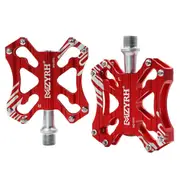 1 Pair Bicycle Aluminium Alloy Pedals Mountain Bike Bearing Super Light Pedals Cycling Parts red