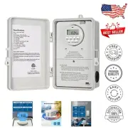 Weatherproof 40A Pool Pump Timer - Digital 7-Day Switch for Heaters & Motors