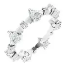 1.54 ct. Pear Shape Diamond Eternity Band, Pear Diamond Ring 14K White Gold