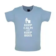 Keep Calm And Keep Bees - Baby T-Shirt / Babygrow - Bee Keeper Keeping BeeKeeper