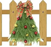 Imtrub Christmas Tree Decoration Wreath - Bowknot Christmas Garland | Christmas Tree Garland Front Door Farmhouse Wreath for Window Decoration