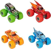 Monster Jam, Tough Treads Set, Official El Toro Loco, Megalodon, Grave Digger, and Bakugan Dragonoid Die-Cast Monster Trucks, 1:64 Scale, Kids Toys for Boys and Girls Ages 3 and up