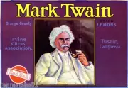 Tustin Mark Twain Lemon Citrus Fruit Crate Label Art Ad Print
