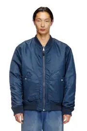 [Diesel] Diesel - Bomber in padded nylon with Oval D - Jackets - Man - Blue 48 Blue