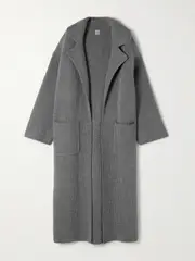 [TOTEME] TOTEME - Ribbed Wool-blend Coat - Gray - small small Gray