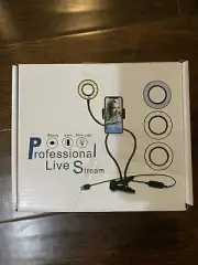 professional live stream system 3 color light adjustment phone stand NIB black
