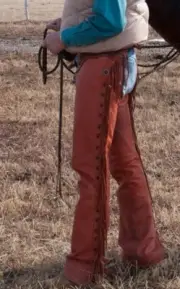 Western Chap Cowboy Style Sued Leather Pant Rodeo Chap Mountain Mens Chap