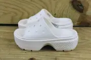 Crocs Sandals Womens 10 Stomp Slide White Platform Slip On Shoes New